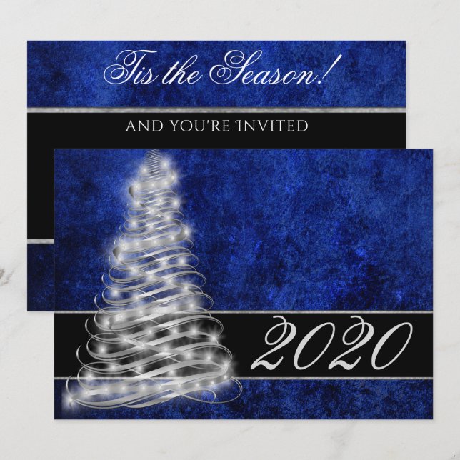 Sapphire Holiday | Blue Royal Cobalt Watercolor | Invitation (Front/Back)