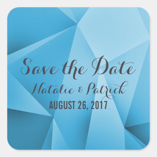 Sapphire Jewel Tones Save the Date Stickers (Front)