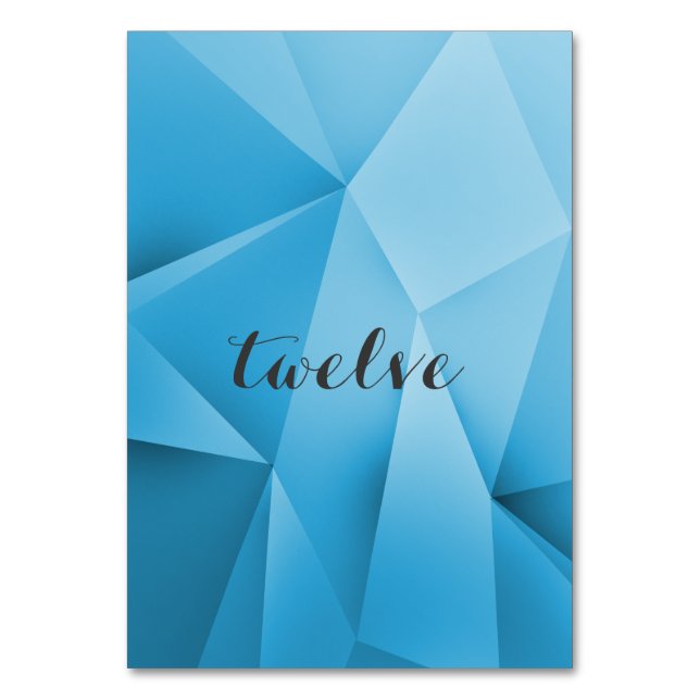 Sapphire Jewel Tones Table Number Card (Front)
