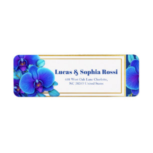 Sapphire Magenta Gilded Orchid Return Address Label