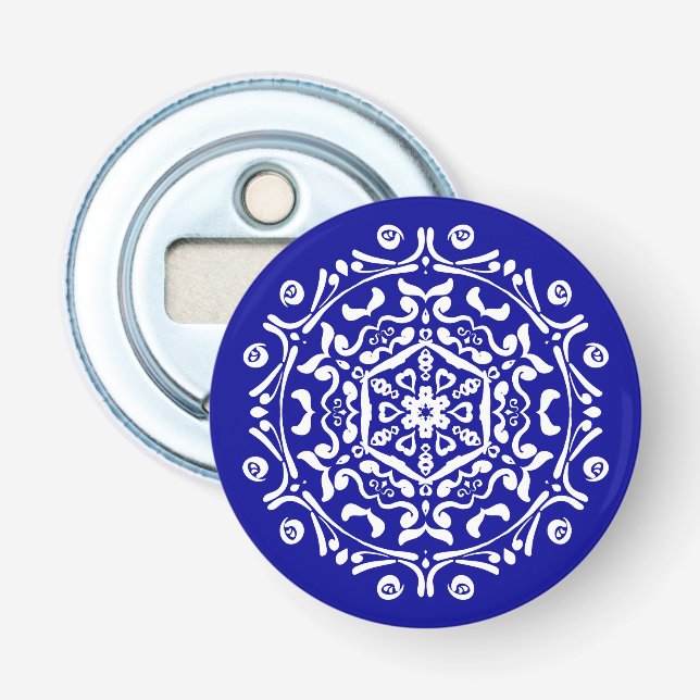 Sapphire Mandala Bottle Opener (Front)