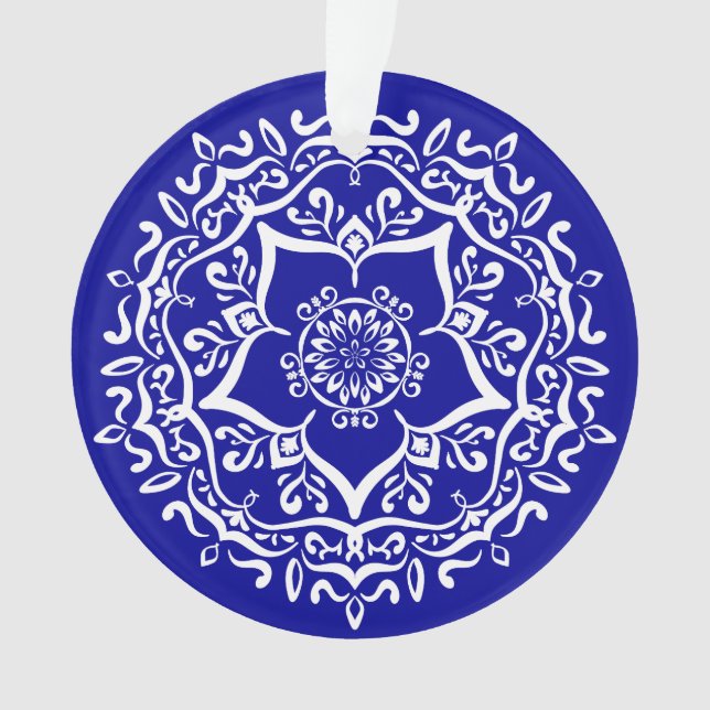 Sapphire Mandala Ornament (Front)