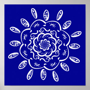 Sapphire Mandala Poster