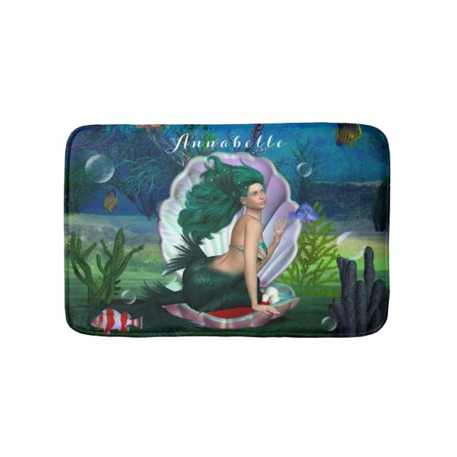 Sapphire Mermaid Bath Mat (Front)