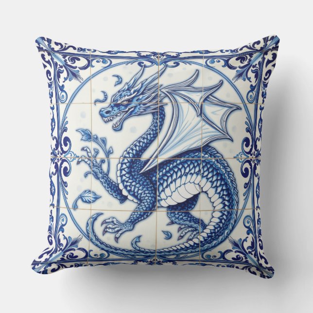 sapphire moon dragon  cushion (Front)