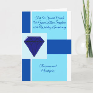 Sapphire Personalised 65th Wedding Anniversary Card