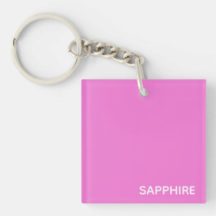 Sapphire pink colour name key ring
