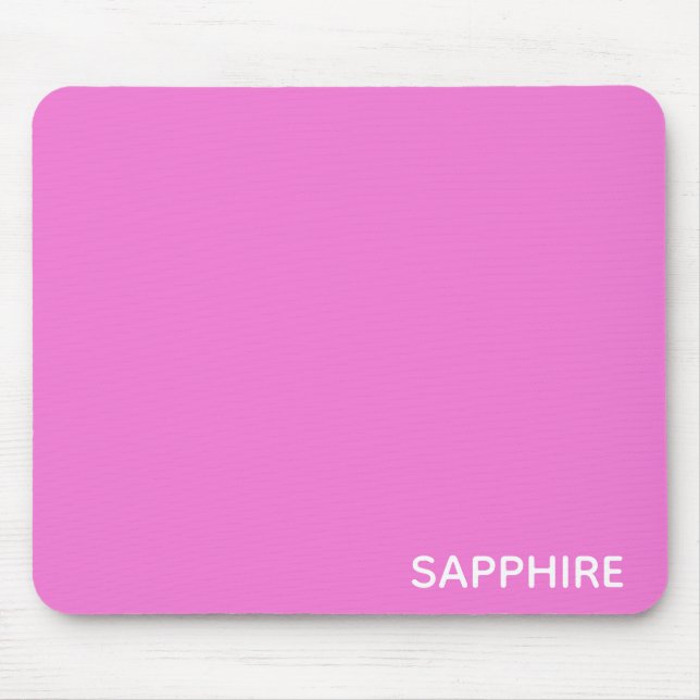 Sapphire pink colour name mouse pad (Front)