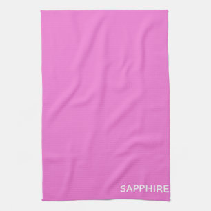 Sapphire pink colour name tea towel