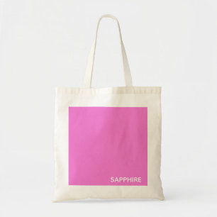 Sapphire pink colour name tote bag