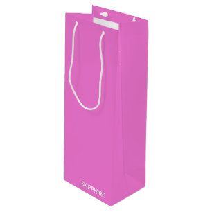 Sapphire pink colour name wine gift bag