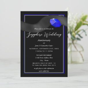 Sapphire Ribbon, 45 Year Wedding Anniversary Invitation