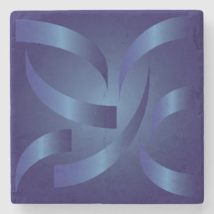 sapphire ribbons stone coaster