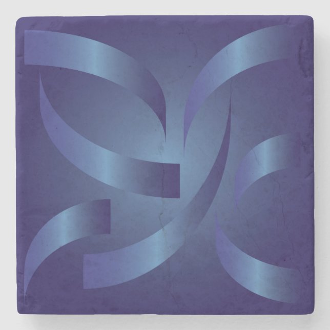 sapphire ribbons stone coaster (Front)