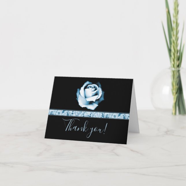 Sapphire Rose Wedding Thank You Cards (Front)