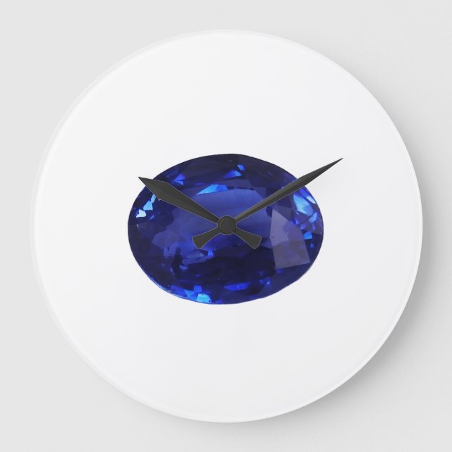Sapphire September Birthstone Blue Large Clock (Front)