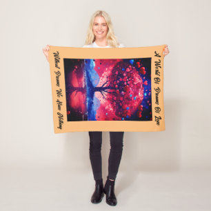 Sapphire Sky with Garnet Heart Rain- 30"X40"  Fleece Blanket