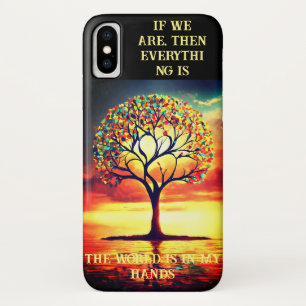 Sapphire Sky with Garnet Hearts: Empowering Art - iPhone X Case
