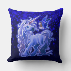 Sapphire Sparkle Blue Unicorn Cushion