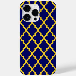 Sapphire Sun: Blue & Yellow Boho Moroccan Elegance Case-Mate iPhone 14 Pro Max Case