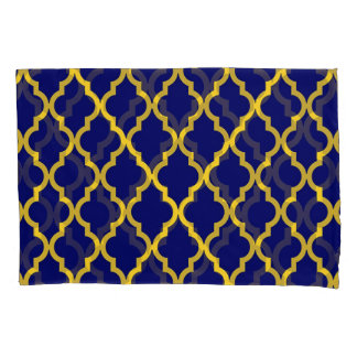 Sapphire Sun: Blue & Yellow Boho Moroccan Elegance Pillowcase