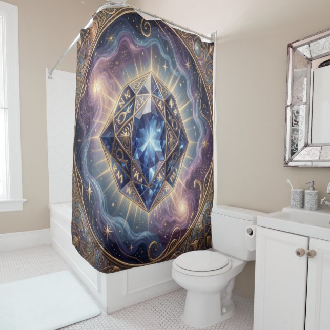 Sapphire – The Stone of Truth and Wisdom´7 Shower Curtain (In Situ)