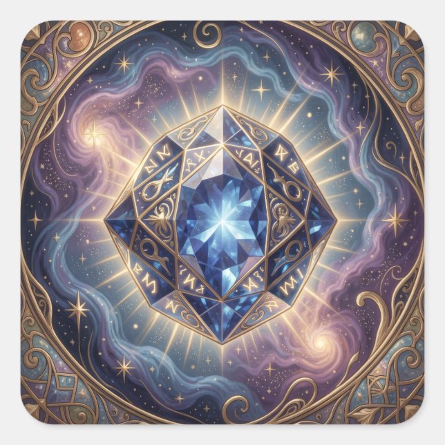Sapphire – The Stone of Truth and Wisdom´7 Square Sticker (Front)