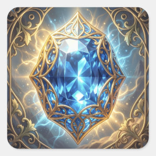 Sapphire – The Stone of Truth and Wisdom´9 Square Sticker