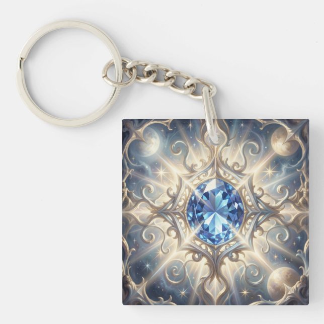 Sapphire - The Stone of Truth and Wisdom Key Ring (Front)