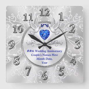 Sapphire Themed, 45 year Anniversary Gifts, Clock