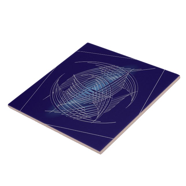 Sapphire threads sphere ceramic tile (Side)