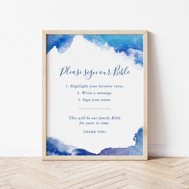 Sapphire Tide Wedding Guestbook Bible Sign (Creator Uploaded)