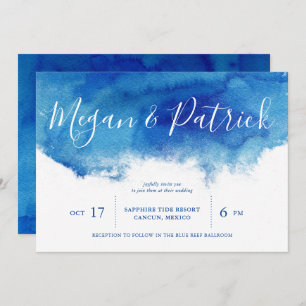 Sapphire Tide Wedding Invitation