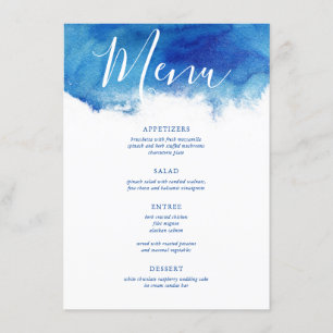 Sapphire Tide Wedding Menu Card