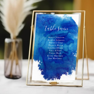 Sapphire Tide Wedding Table Numbers Guest Names