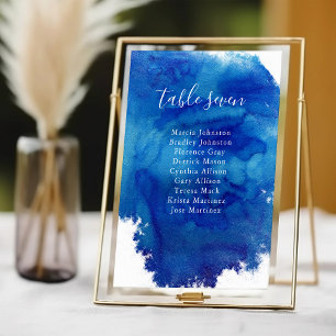 Sapphire Tide Wedding Table Numbers Guest Names