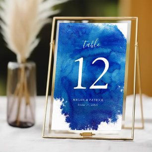 Sapphire Tide Wedding Table Numbers Guest Names