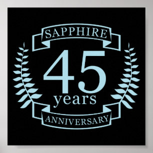 Sapphire Traditional 45th wedding anniversary Poster