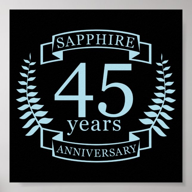 Sapphire Traditional 45th wedding anniversary Poster (Front)