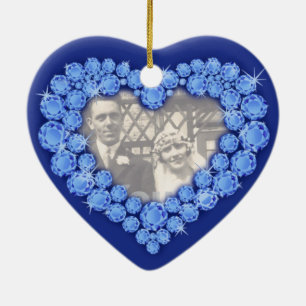 Sapphire Wedding Anniversary heart ornament