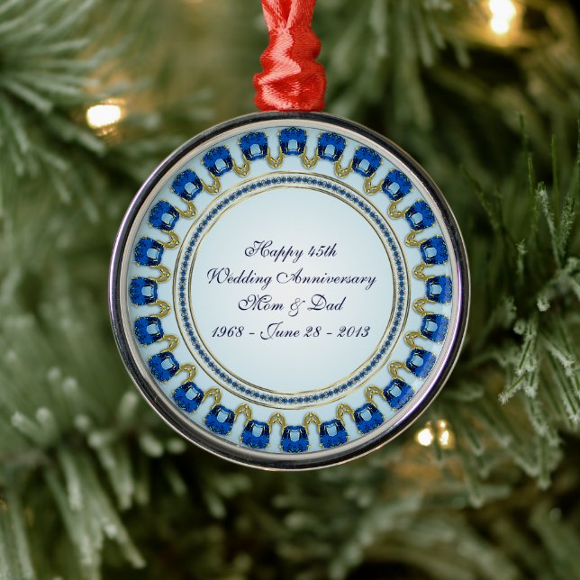 Sapphire Wedding Anniversary Ornament (Tree)