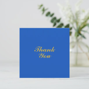Sapphire Wedding Blue and Gold Thank You Card