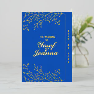 Sapphire Wedding Gold Foil Invitation