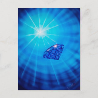 Sapphire with diamond postcard