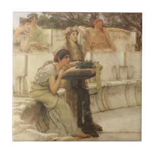 Sappho and Alcaeus by Sir Lawrence Alma Tadema Ceramic Tile