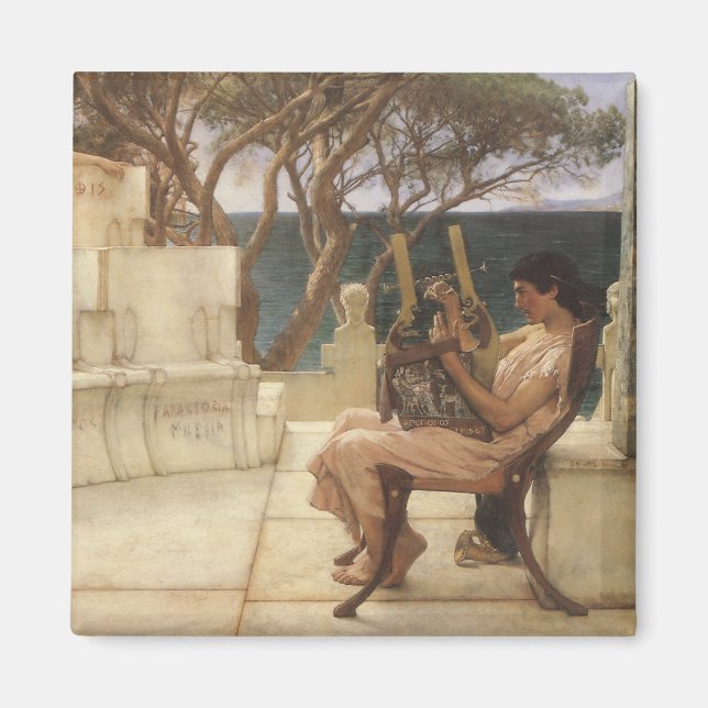 Sappho and Alcaeus by Sir Lawrence Alma Tadema Magnet (Front)