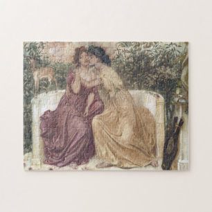 Sappho and Erinna in a Greek Garden (Lesbian Love) Jigsaw Puzzle