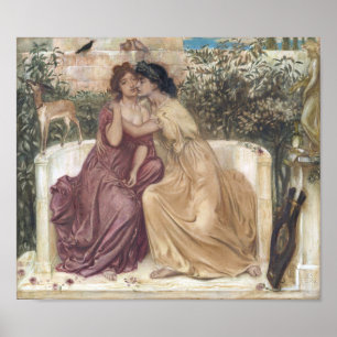 Sappho and Erinna in a Greek Garden (Lesbian Love) Poster