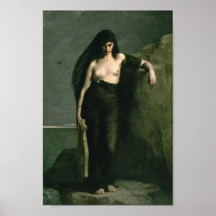 Sappho By Charles Auguste Mengin Poster