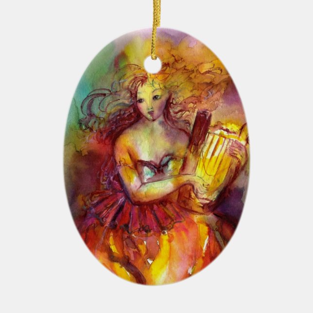 SAPPHO ,DANCE, MUSIC AND POETRY CERAMIC ORNAMENT (Front)